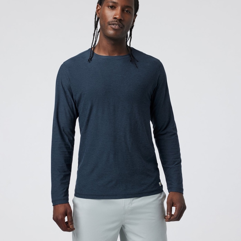 Vuori Navy Long Sleeve Strato Tech Tee
